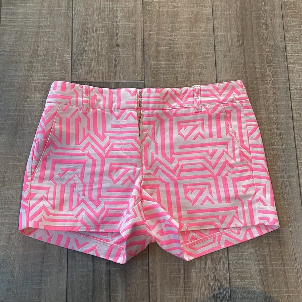Size 0 jcrew pink and cream shorts